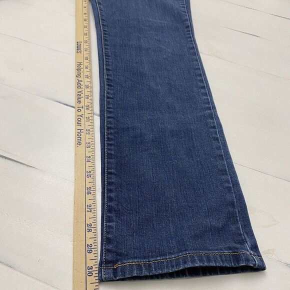 Levi 505 Straight Leg Women's  Mid Rise Stretch Denim Blue Jeans No Size Tag - Picture 10 of 15